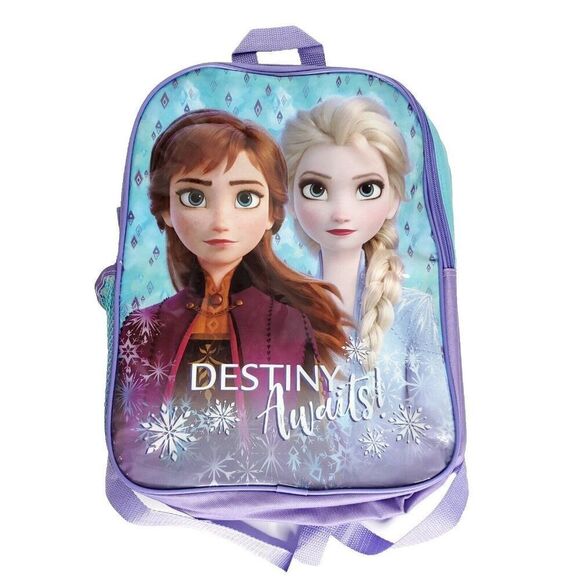 Disney Frozen II Backpack Destiny Awaits Anna Elsa Kids School Bag Purple Blue - Picture 1 of 2